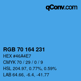 颜色代码: RGB 70 164 231 | qconv.com