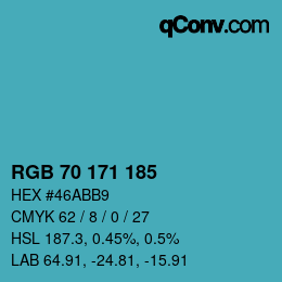 Código de color: RGB 70 171 185 | qconv.com