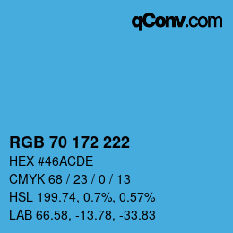 Color code: RGB 70 172 222 | qconv.com