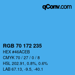 Color code: RGB 70 172 235 | qconv.com