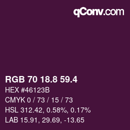 カラーコード: RGB 70 18.8 59.4 | qconv.com
