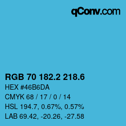 カラーコード: RGB 70 182.2 218.6 | qconv.com