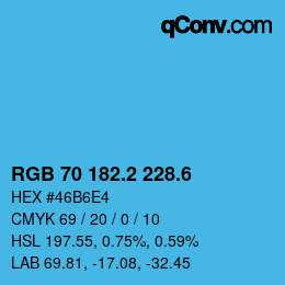 カラーコード: RGB 70 182.2 228.6 | qconv.com