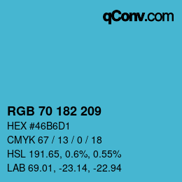 Color code: RGB 70 182 209 | qconv.com