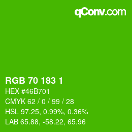 Color code: RGB 70 183 1 | qconv.com