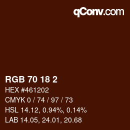 Color code: RGB 70 18 2 | qconv.com