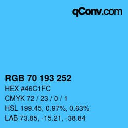 Color code: RGB 70 193 252 | qconv.com