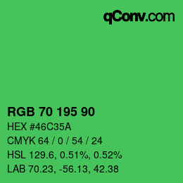 Farbcode: RGB 70 195 90 | qconv.com