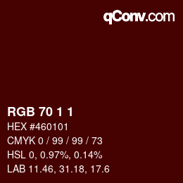 カラーコード: RGB 70 1 1 | qconv.com
