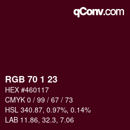 Color code: RGB 70 1 23 | qconv.com
