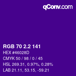 カラーコード: RGB 70 2.2 141 | qconv.com