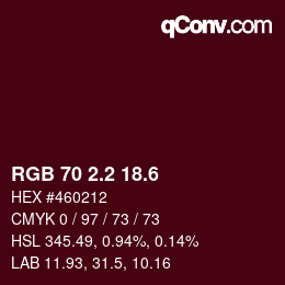 カラーコード: RGB 70 2.2 18.6 | qconv.com