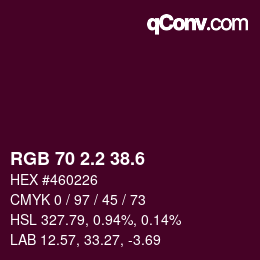 カラーコード: RGB 70 2.2 38.6 | qconv.com
