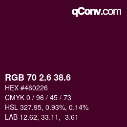 カラーコード: RGB 70 2.6 38.6 | qconv.com