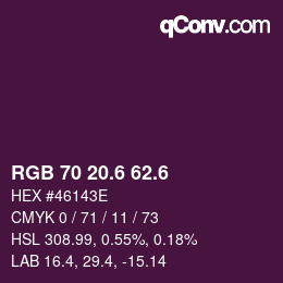 カラーコード: RGB 70 20.6 62.6 | qconv.com