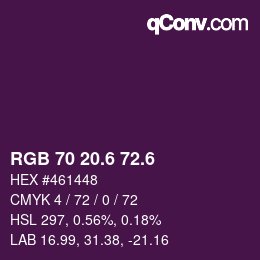 カラーコード: RGB 70 20.6 72.6 | qconv.com