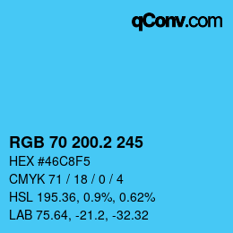 カラーコード: RGB 70 200.2 245 | qconv.com