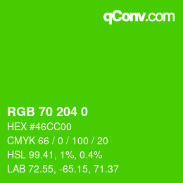 Color code: RGB 70 204 0 | qconv.com