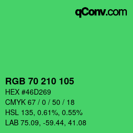 Color code: RGB 70 210 105 | qconv.com