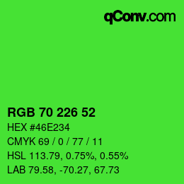颜色代码: RGB 70 226 52 | qconv.com