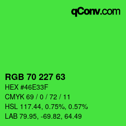 Color code: RGB 70 227 63 | qconv.com