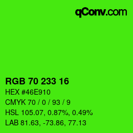 Color code: RGB 70 233 16 | qconv.com
