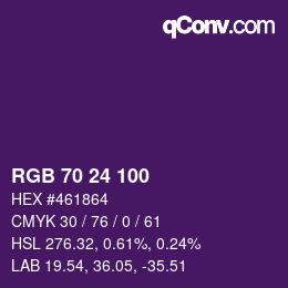 カラーコード: RGB 70 24 100 | qconv.com