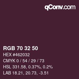 Código de color: RGB 70 32 50 | qconv.com