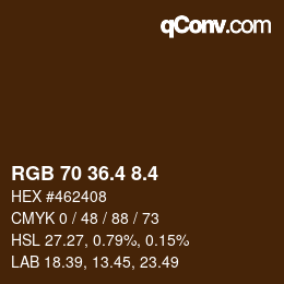 カラーコード: RGB 70 36.4 8.4 | qconv.com