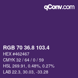 カラーコード: RGB 70 36.8 103.4 | qconv.com