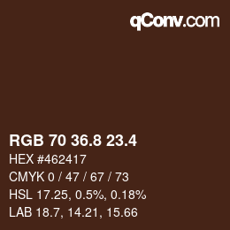 カラーコード: RGB 70 36.8 23.4 | qconv.com