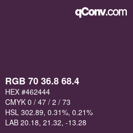 カラーコード: RGB 70 36.8 68.4 | qconv.com