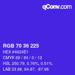 Color code: RGB 70 36 225 | qconv.com