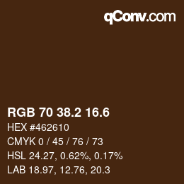 カラーコード: RGB 70 38.2 16.6 | qconv.com