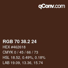 カラーコード: RGB 70 38.2 24 | qconv.com