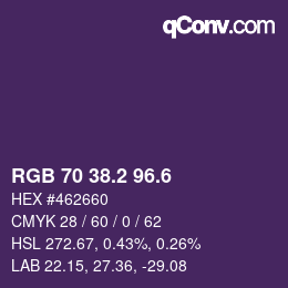 カラーコード: RGB 70 38.2 96.6 | qconv.com