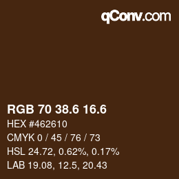カラーコード: RGB 70 38.6 16.6 | qconv.com