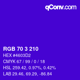 Color code: RGB 70 3 210 | qconv.com