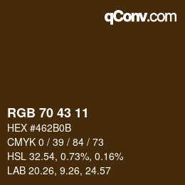 カラーコード: RGB 70 43 11 | qconv.com
