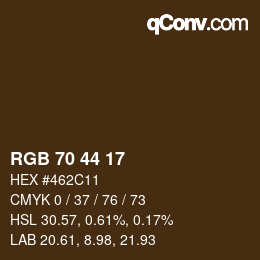 Color code: RGB 70 44 17 | qconv.com
