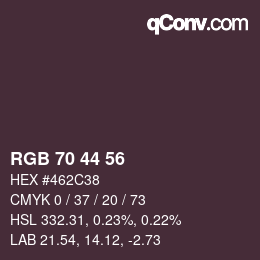 カラーコード: RGB 70 44 56 | qconv.com
