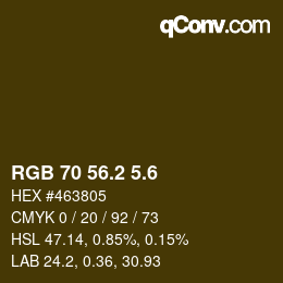 カラーコード: RGB 70 56.2 5.6 | qconv.com