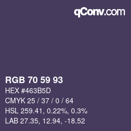 Código de color: RGB 70 59 93 | qconv.com