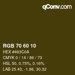カラーコード: RGB 70 60 10 | qconv.com
