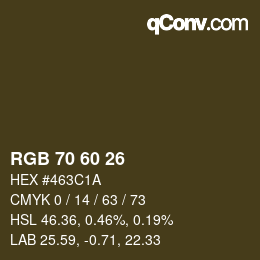 カラーコード: RGB 70 60 26 | qconv.com