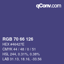 Farbcode: RGB 70 66 126 | qconv.com