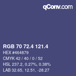 カラーコード: RGB 70 72.4 121.4 | qconv.com