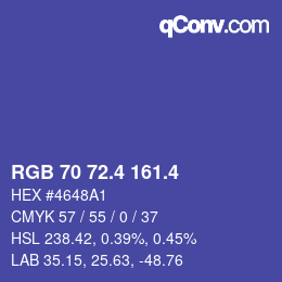 カラーコード: RGB 70 72.4 161.4 | qconv.com