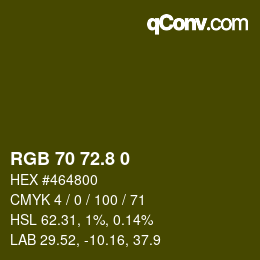 カラーコード: RGB 70 72.8 0 | qconv.com