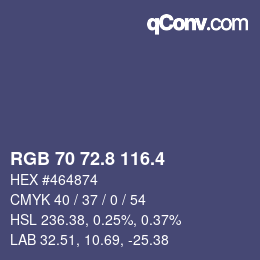 カラーコード: RGB 70 72.8 116.4 | qconv.com